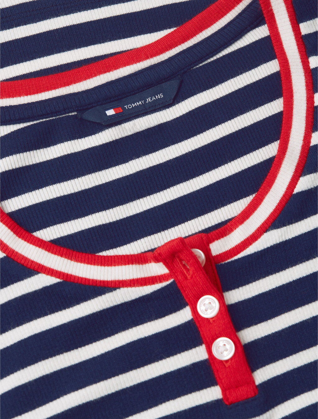 Slim Henley T-Shirt, Navy / Stripe, hi-res