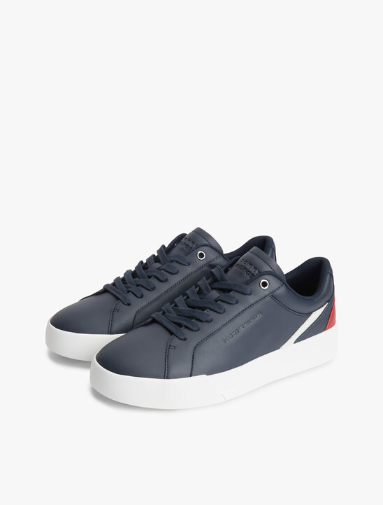 Signature Colour-Blocked Leather Court Trainers