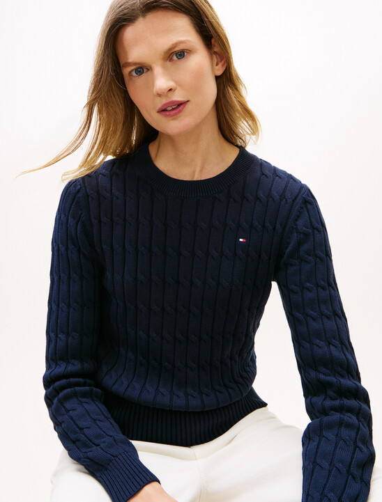 絞花針織圓領開襟外套