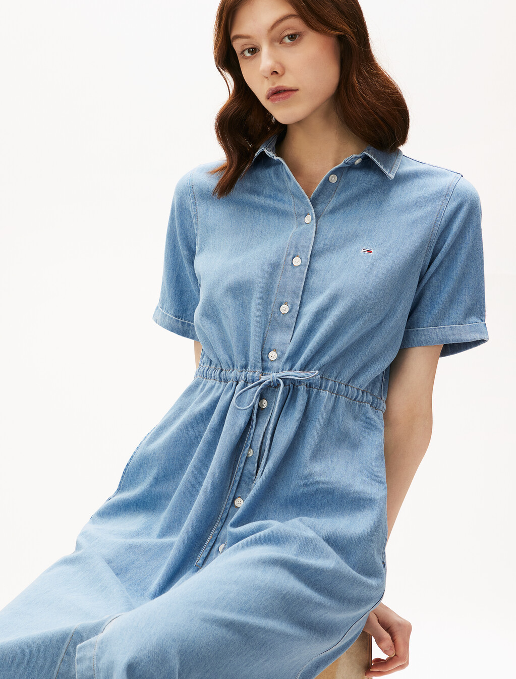 Light Denim Midi Dress, Denim Medium, hi-res