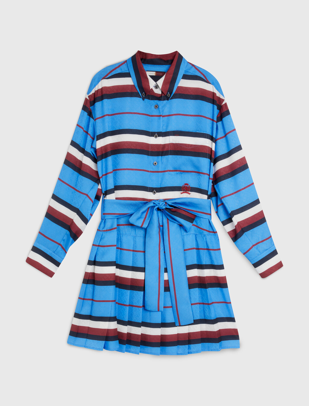 Crest Stripe Relaxed Fit Shirt Dress, Iconic Blue, hi-res
