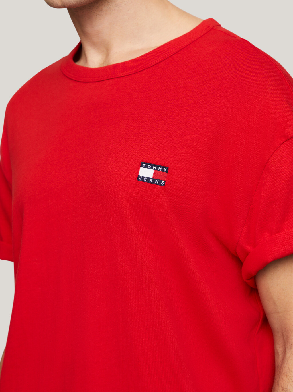 徽章刺繡圓領 T 恤, Deep Crimson, hi-res