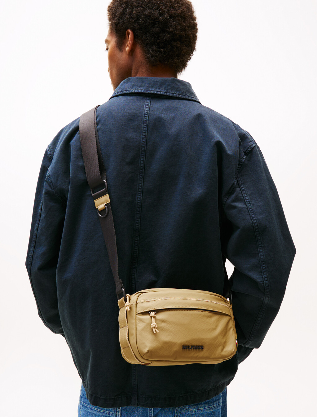 Textured Logo Reporter Bag, Sandalwood, hi-res