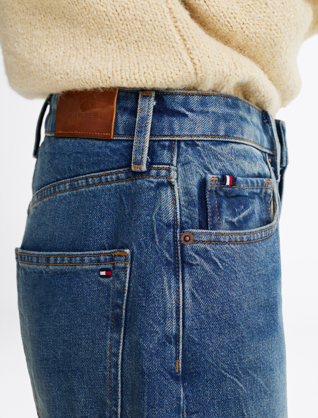 Mid Rise Straight Leg Jeans, Bo, hi-res