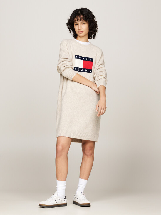 Relaxed Mélange Jumper Dress With Wool