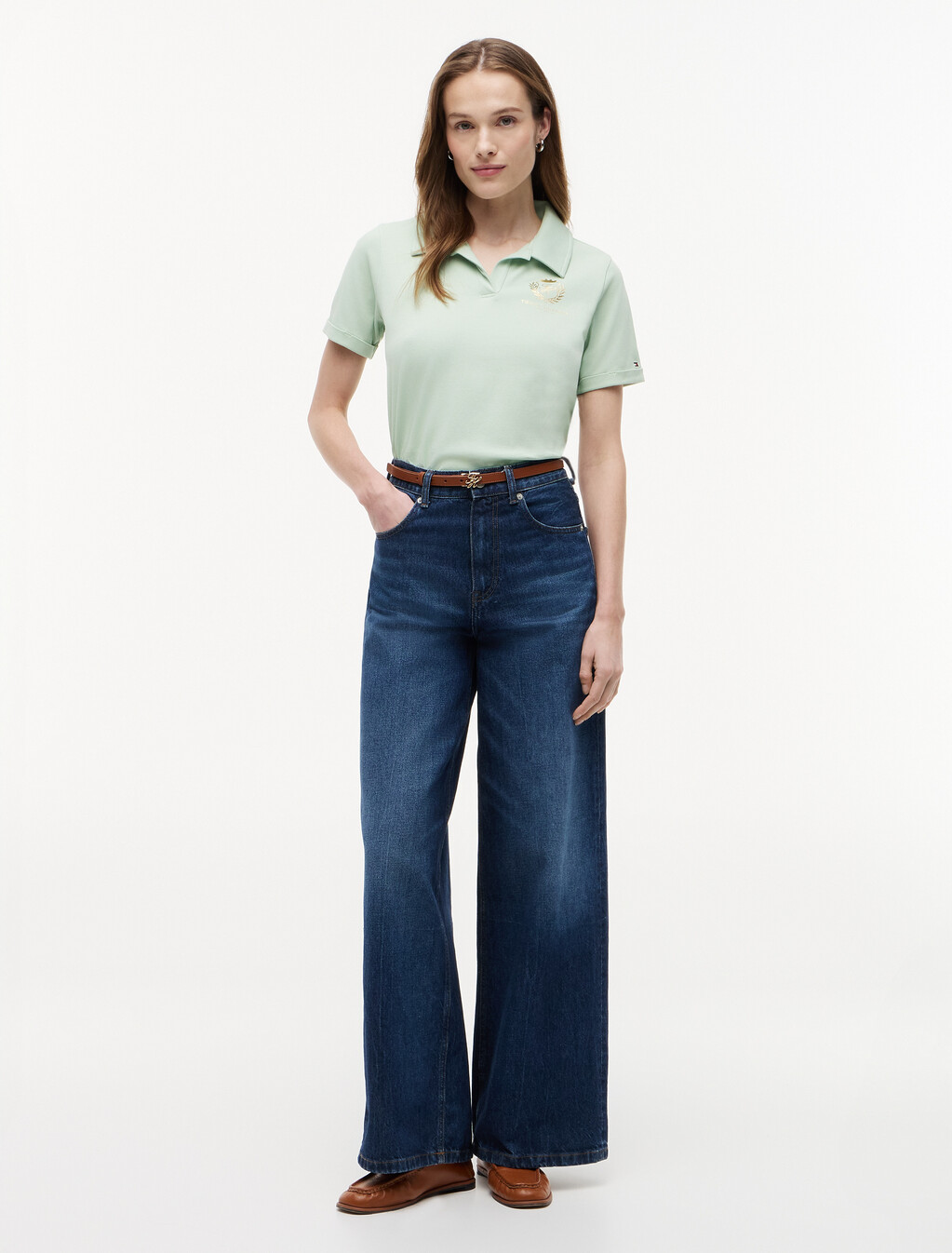 Lurex Varsity Regular Polo, Gentle Jade, hi-res