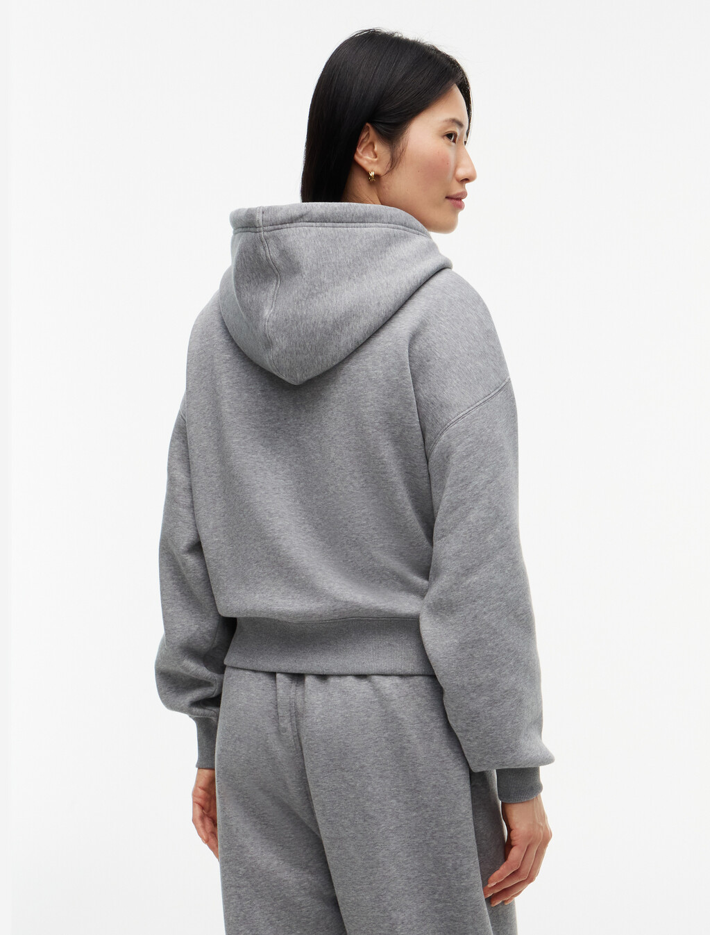 Flock Varsity Logo Relaxed Fleece Hoody, Medium Grey Heather, hi-res