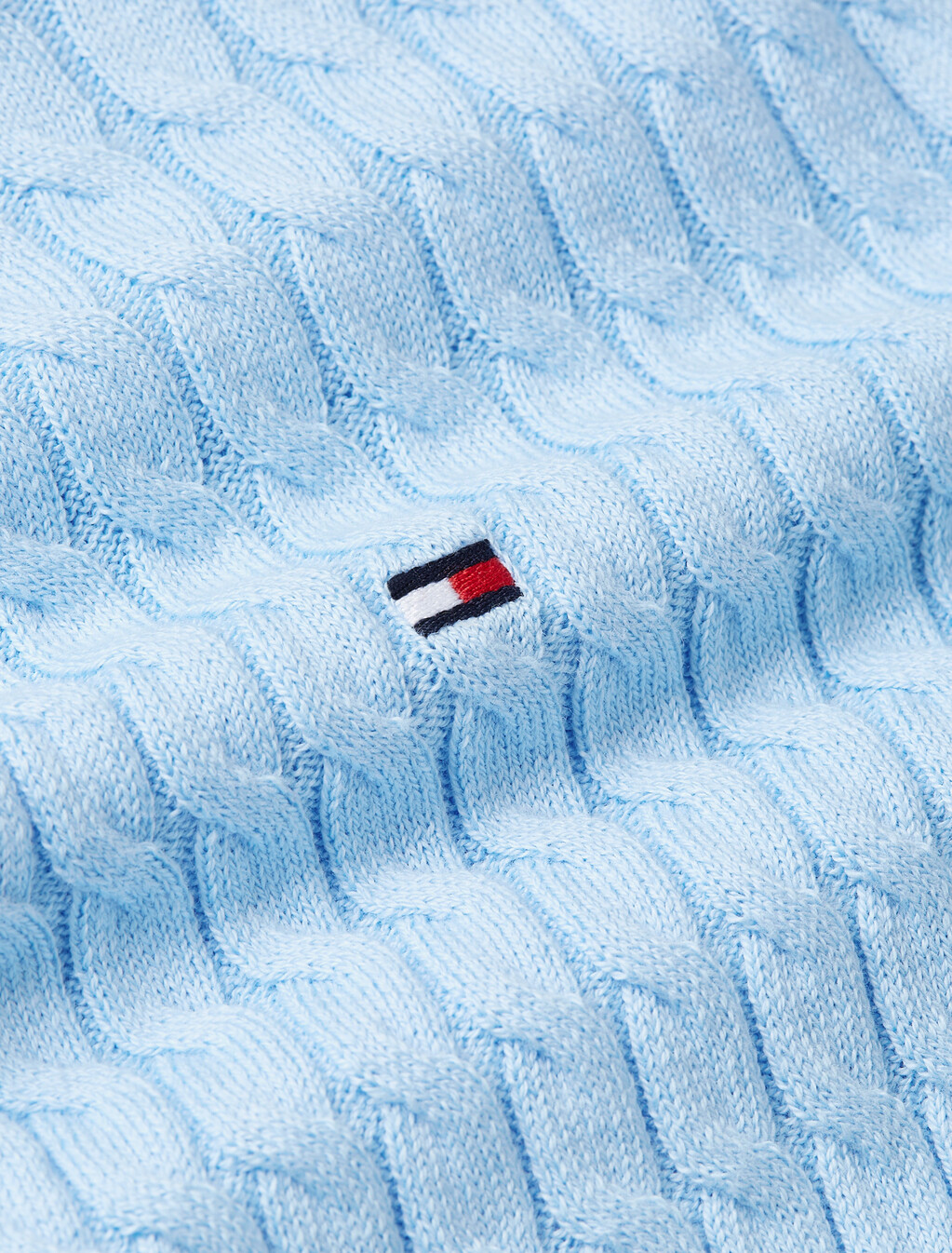 Cable Knit Crew Neck Cardigan, Vessel Blue, hi-res