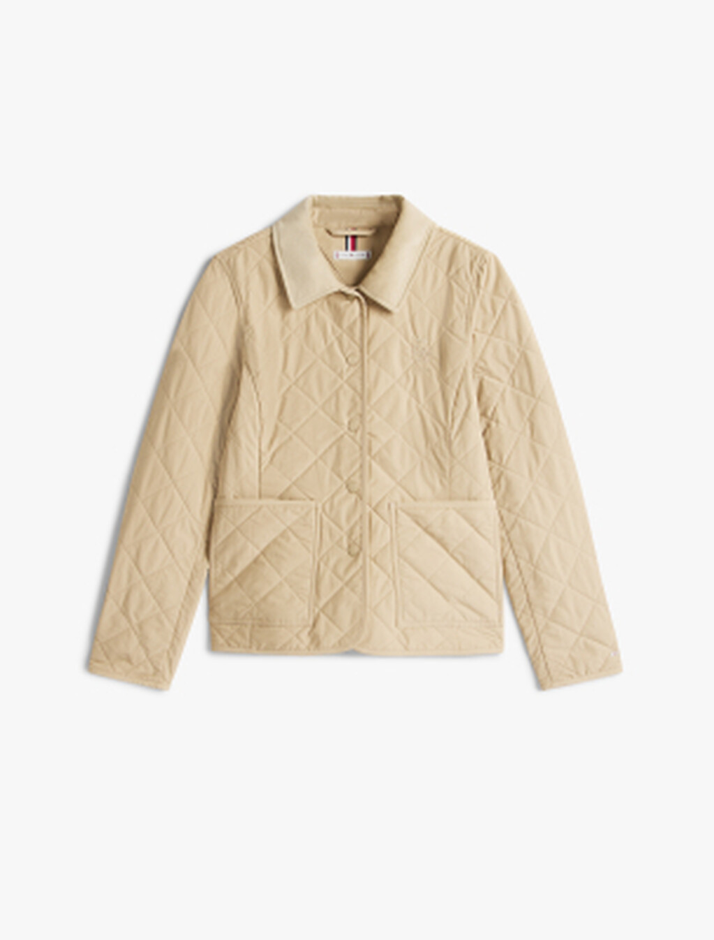 Crest Embroidery Padded Quilted Slim Jacket, Silt, hi-res