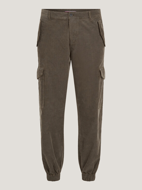 Garment-Dyed Corduroy Cargo Trousers