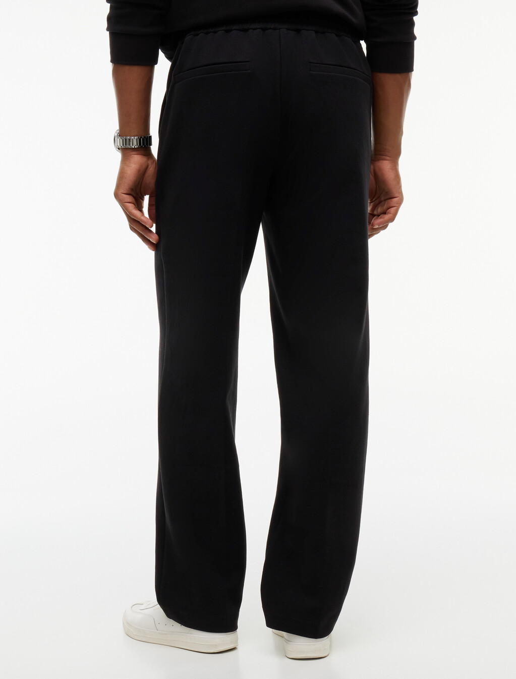 Mixed Texture Twill Joggers, Black, hi-res