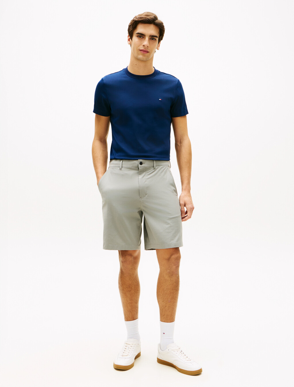 Dover Flag Embroidery 8" Inseam Chino Shorts, Hydrogen Grey, hi-res