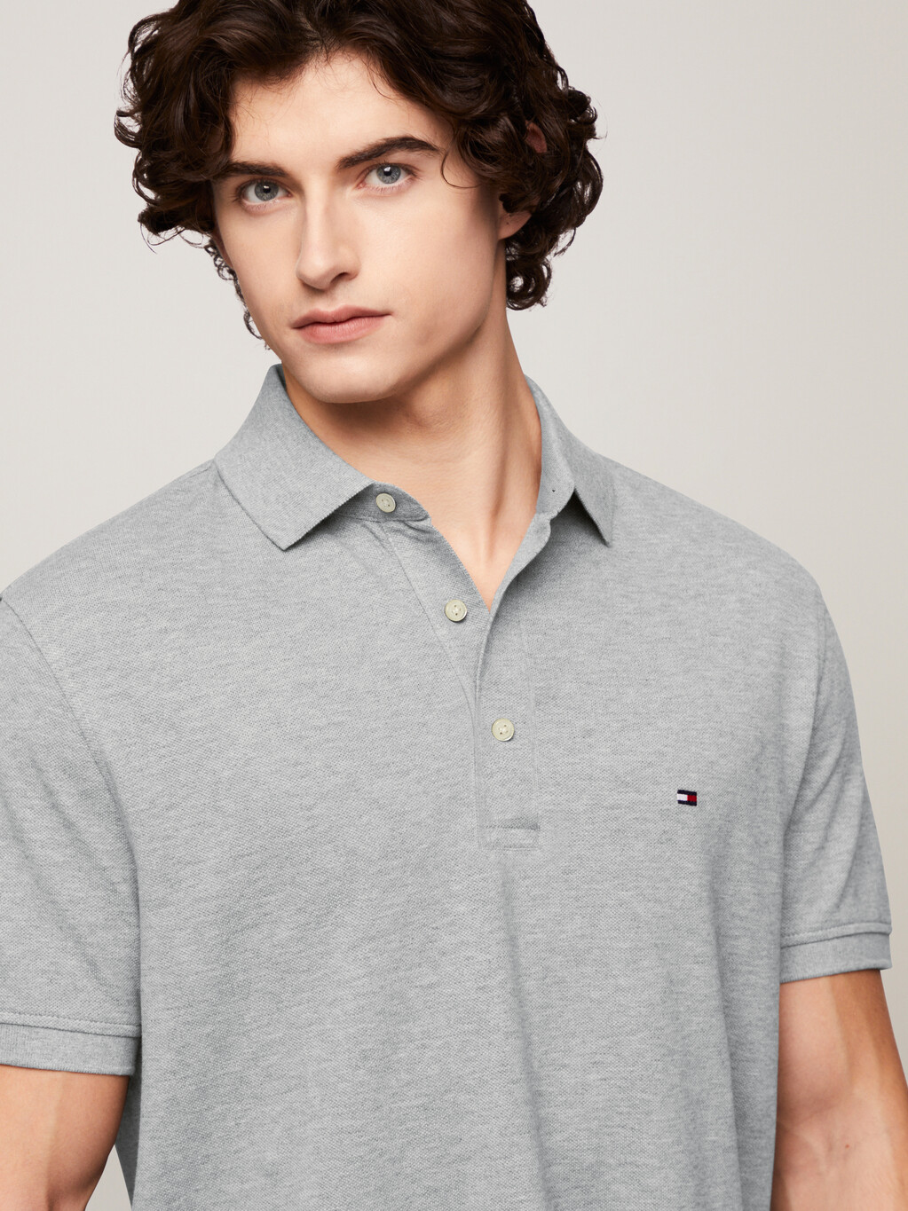 1985 Collection Slim Fit Polo, Light Grey Heather, hi-res