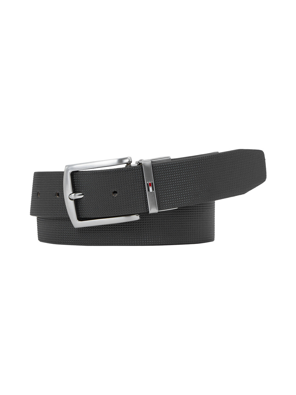 Denton Square Buckle Reversible Leather Belt, Black / Army Green, hi-res