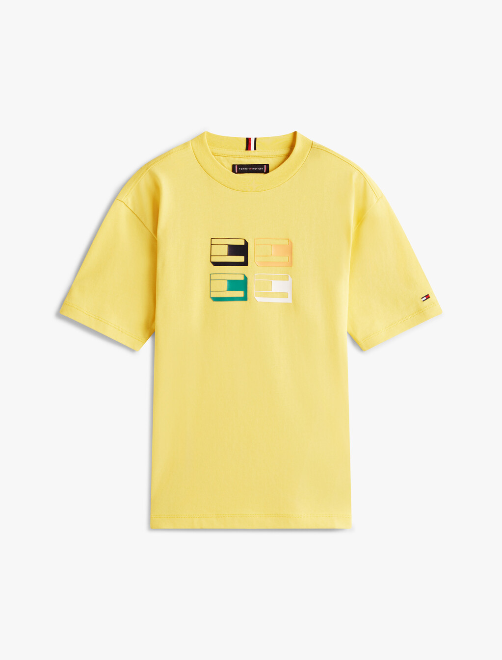 3D Flag Graphic Jersey T-Shirt, Yellow Dahlia, hi-res