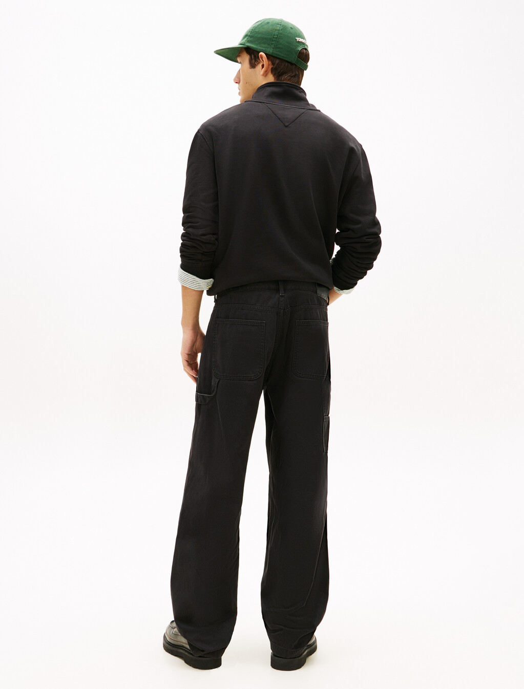 Jaimie Relaxed Twill Carpenter Trousers, Black, hi-res