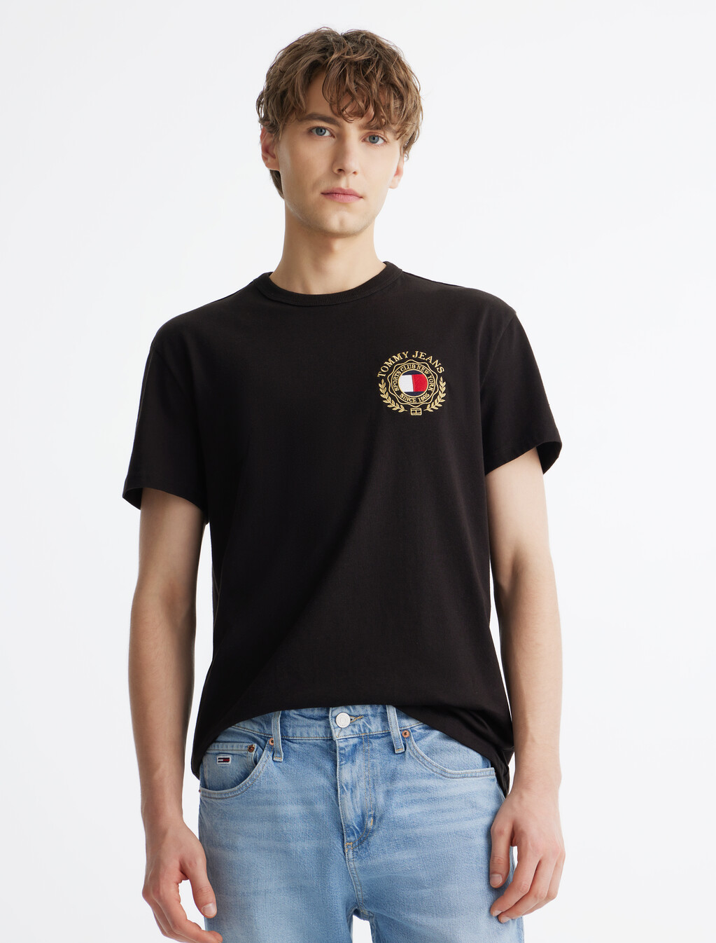 Tommy 徽章 T 恤, Black, hi-res