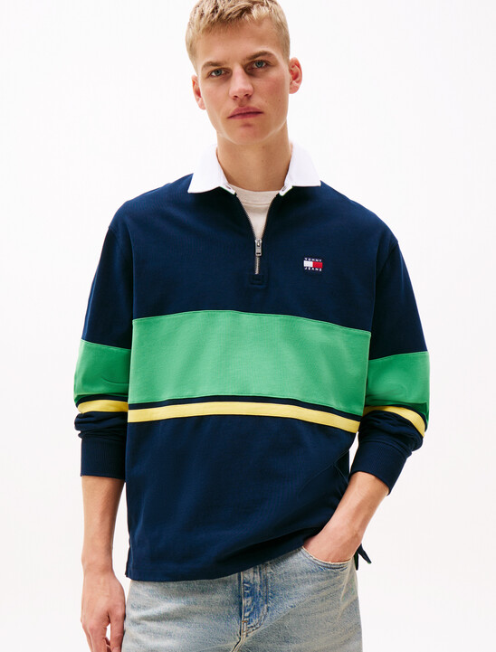 Relaxed Color Block Rugby Shirt