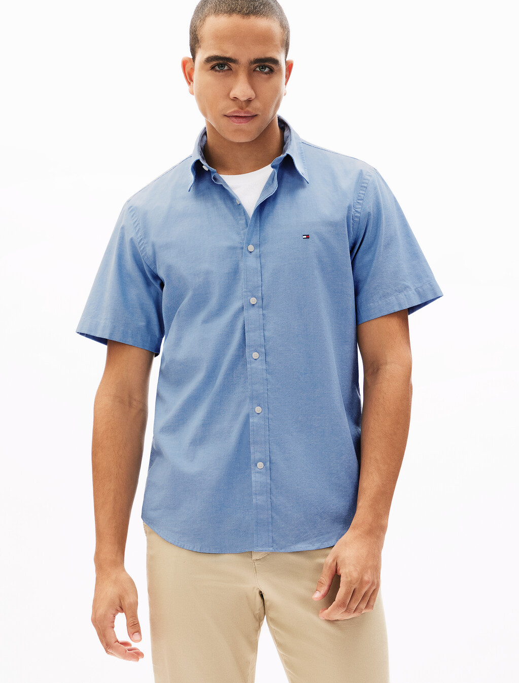 Oxford Short Sleeve Shirt, Shirt Blue, hi-res