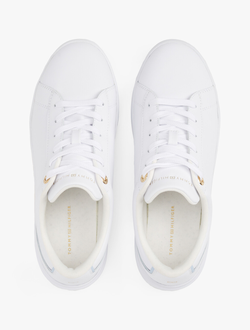 Leather Court Trainers, White, hi-res
