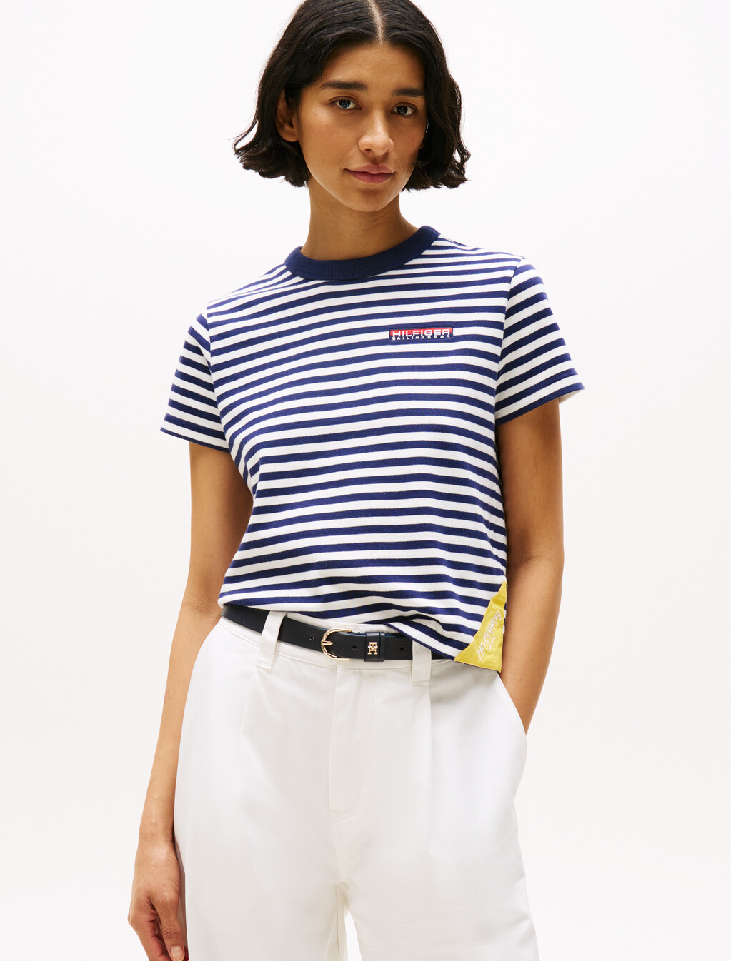 Hilfiger Sailing Breton Stripe Relaxed T-Shirt, Yale Navy Stripe, hi-res
