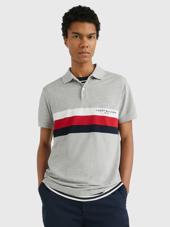Colour-Blocked Slim Fit Polo