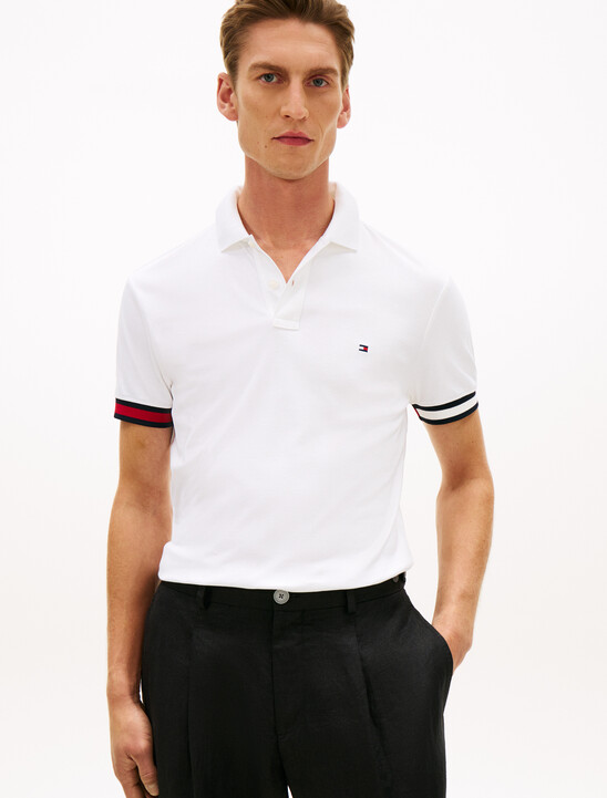 Slim Fit Interlock Knit Tipped Polo Shirt