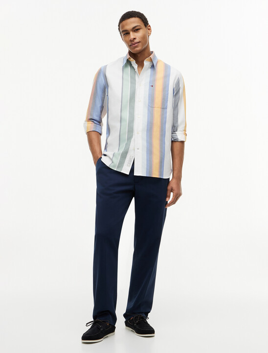 Relaxed Fit Multicolour Stripe Oxford Shirt
