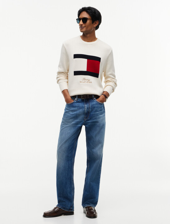 Intarsia Flag Crew Neck Jumper