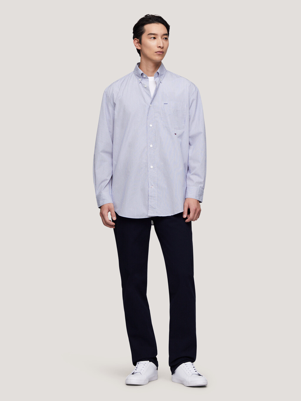 Pinstripe Relaxed Fit Shirt, Blue / Multi, hi-res