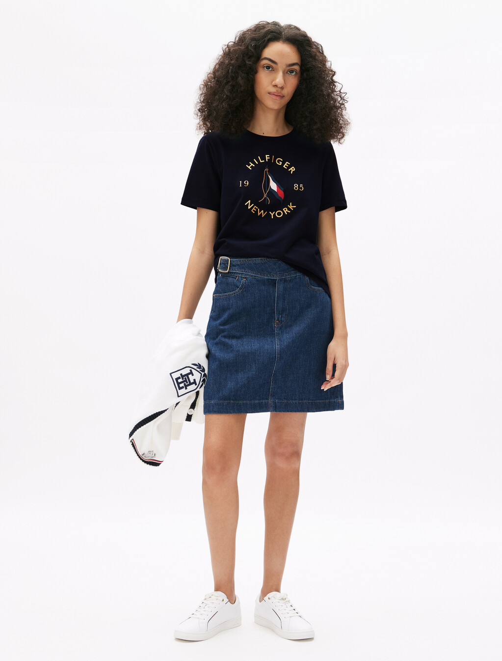 Motion Flag Print T-Shirt, Dark Night Navy, hi-res