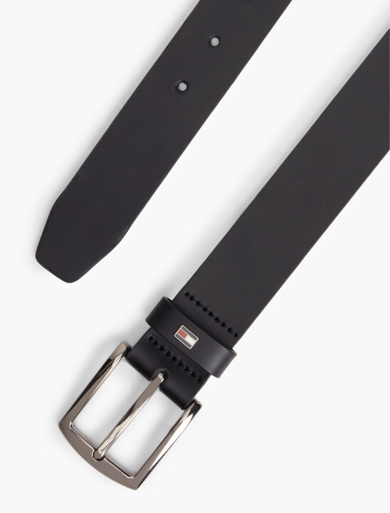 Leather Enamel Flag Rectangular Buckle Belt
