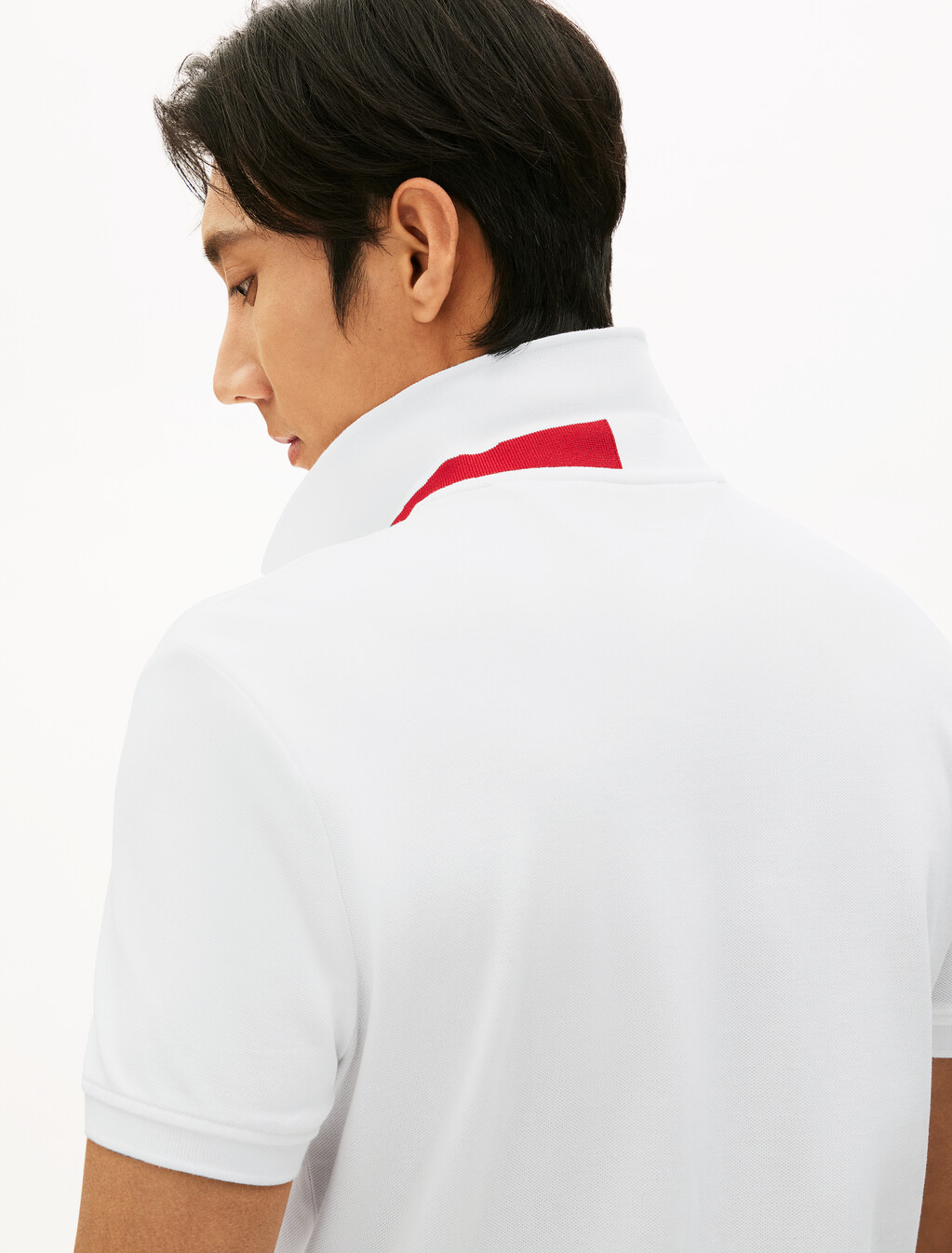 Color Block Undercollar Polo, White, hi-res
