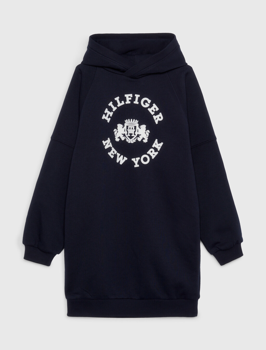 Girls Hilfiger Crest Hoodie Dress, Desert Sky, hi-res