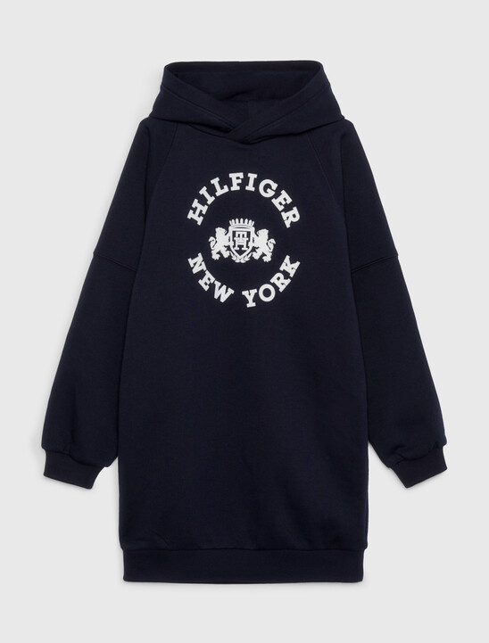女童裝 Hilfiger 徽章連帽裙裝