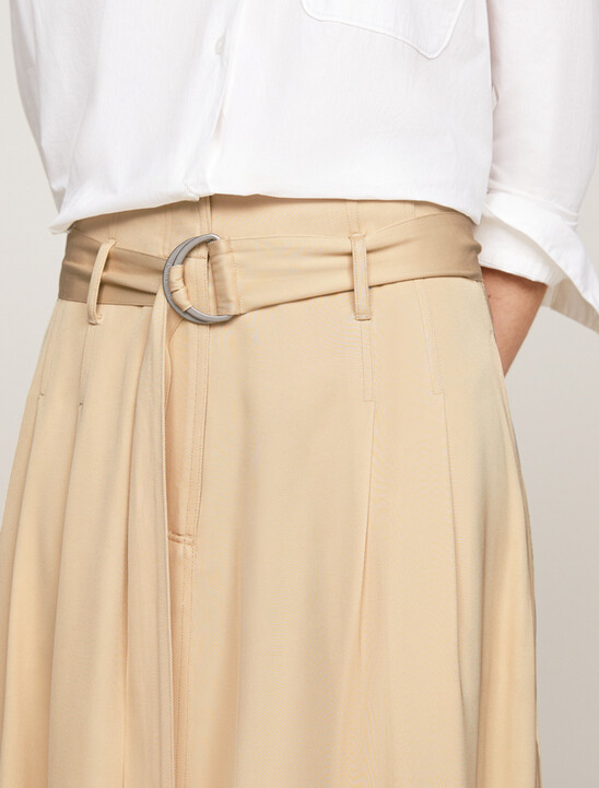 Belted Utility Midi Skirt