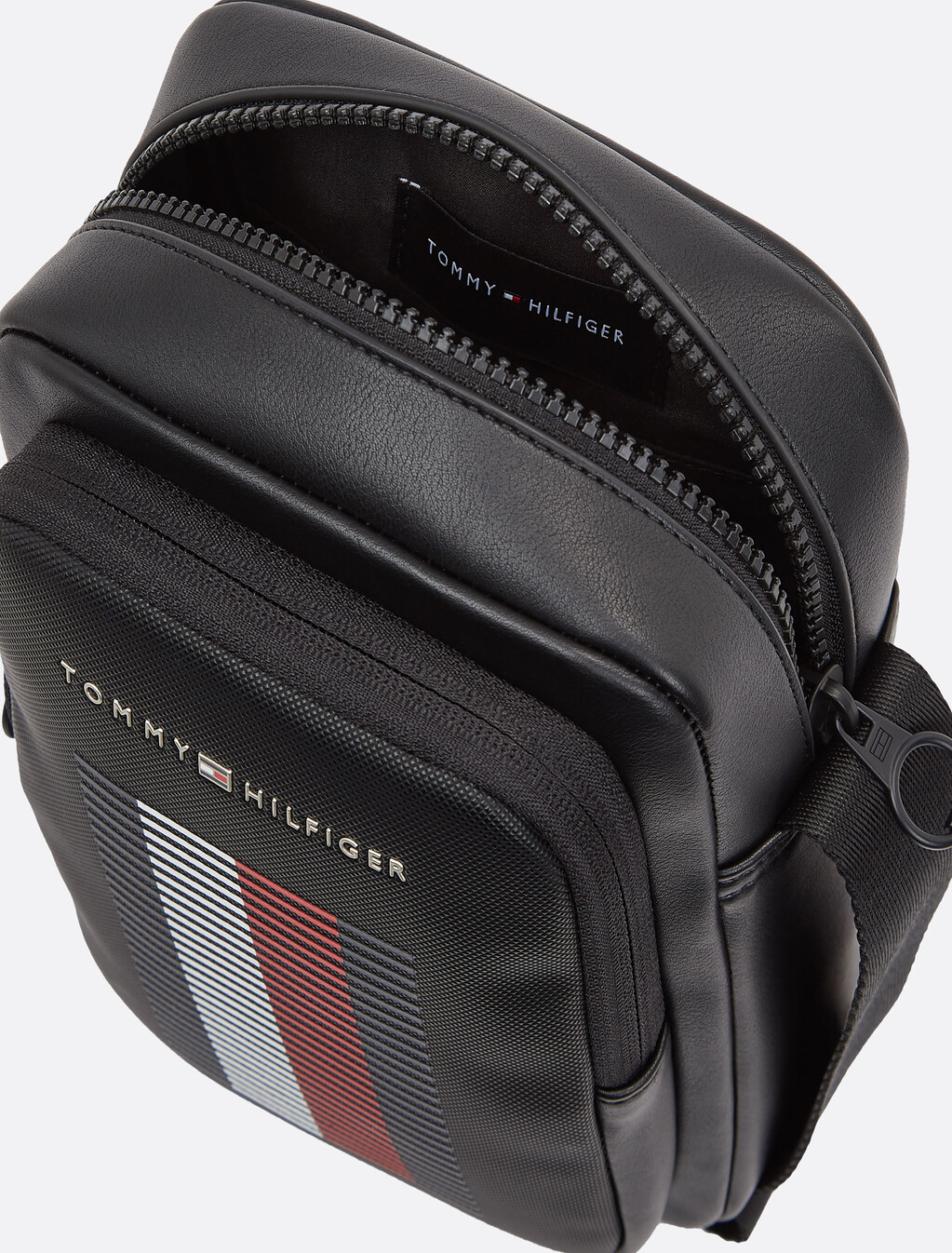 Global Stripe Pique Mini Reporter Bag, Black, hi-res