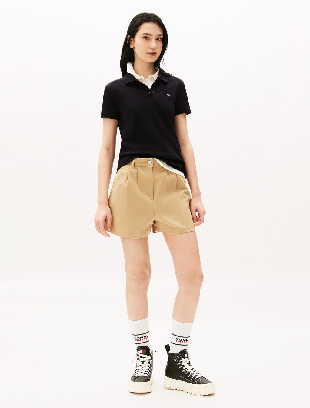 Essential 修身 Polo 衫, Black, hi-res