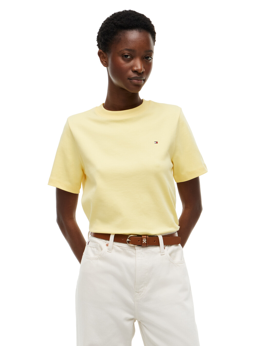Boxy Interlock Knit T-Shirt, Citronella, hi-res