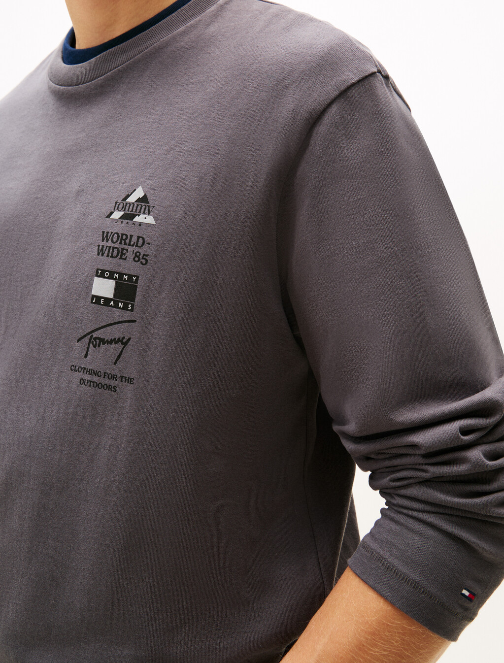 Back Graphic Relaxed Long Sleeve T-Shirt, Washed Black, hi-res