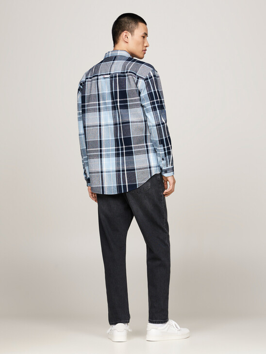 Logo Brushed Flannel Relaxed Shirt