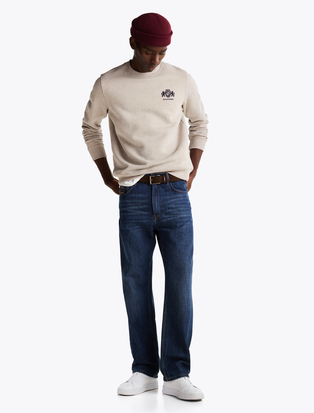 Logo Embroidery Sweatshirt, Heathered Pebble, hi-res