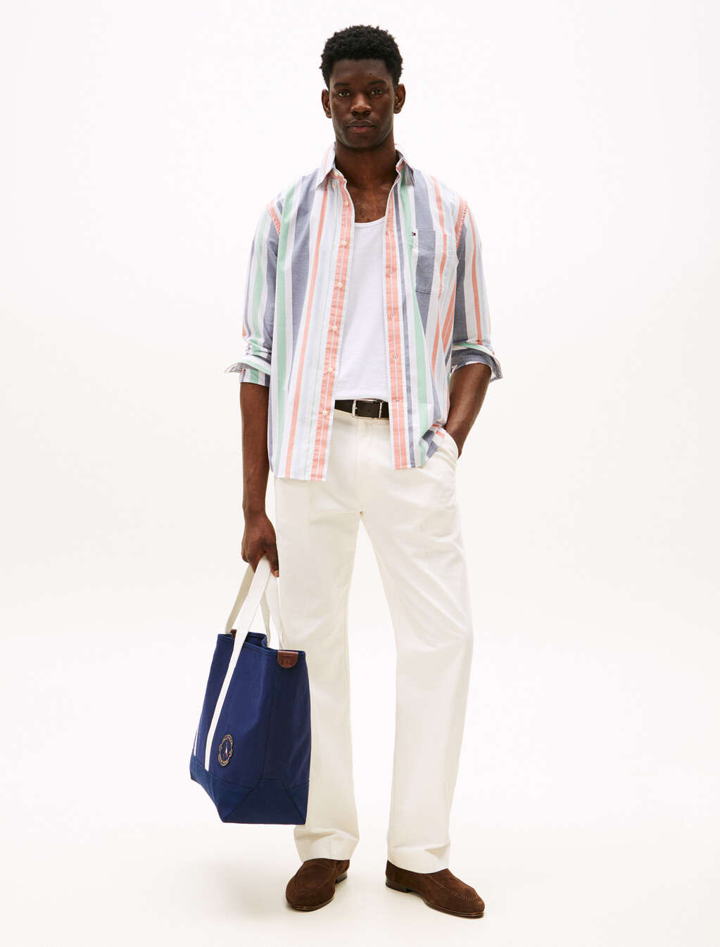 Regatta Stripe Oxford Shirt, Brilliant Orange Multi / Stripe, hi-res