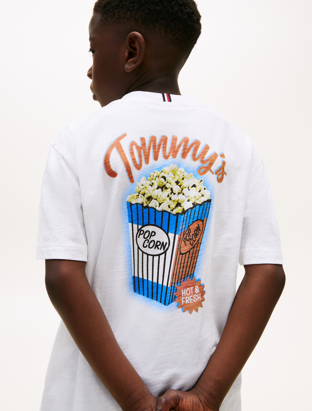 Photo Print Slub T-Shirt, White, hi-res