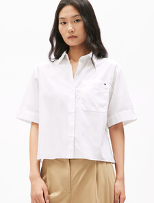 Poplin Boxy Short Sleeve Shirt, Th Optic White, hi-res