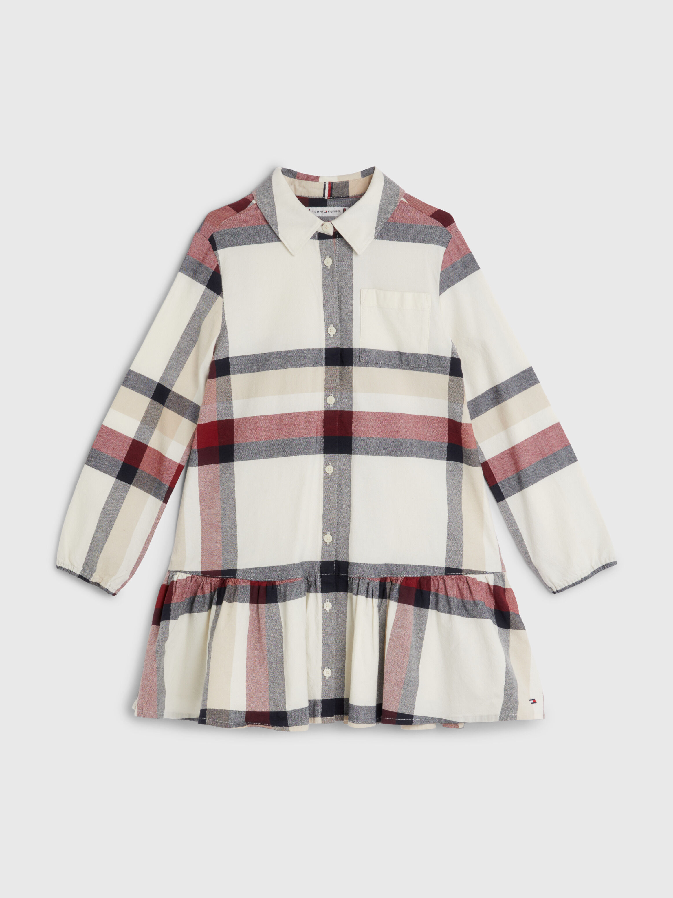 Girls checked shirt dress discount