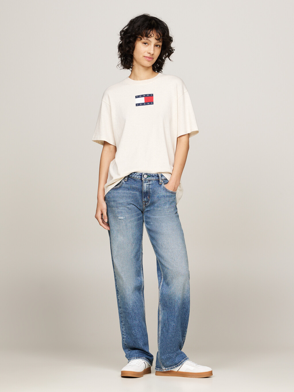 Mélange Crew Neck Relaxed T-Shirt, Ancient White Melange, hi-res