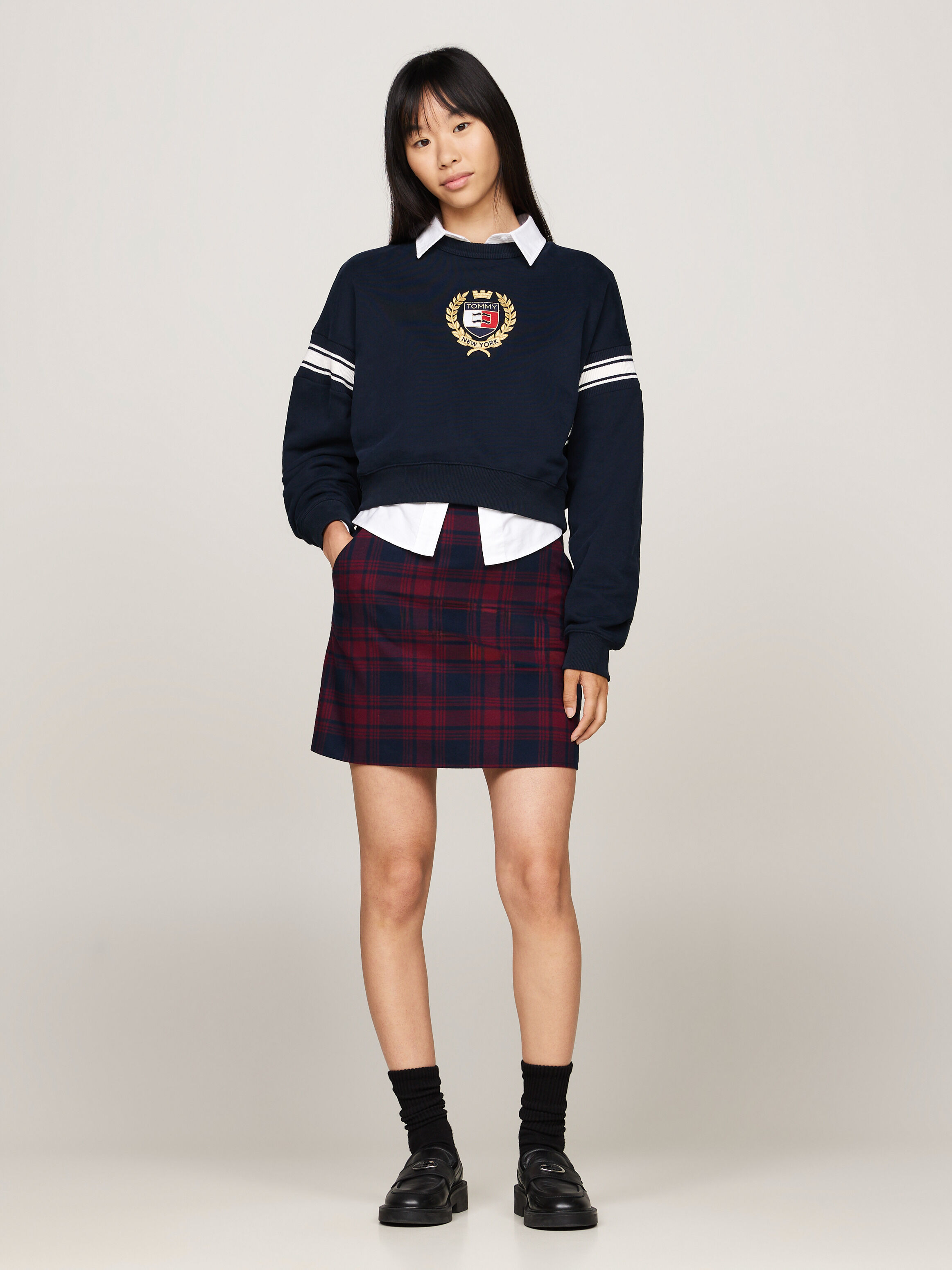 Tommy hilfiger red plaid skirt outlet