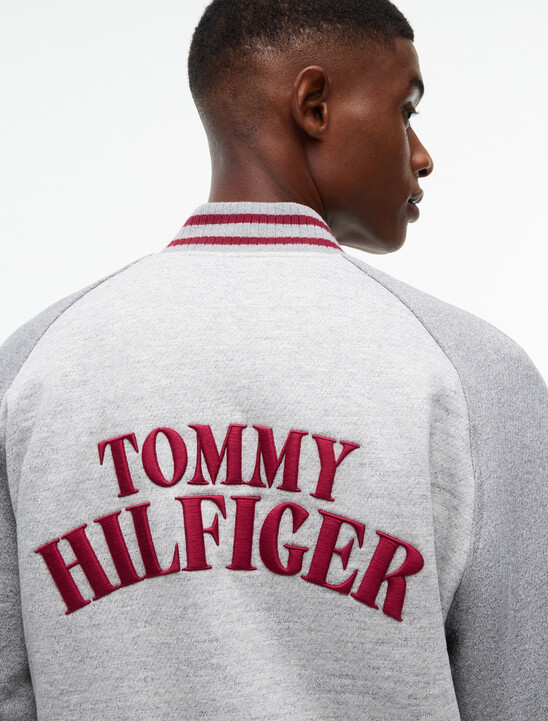 Padded Terry Relaxed Bomber Jacket