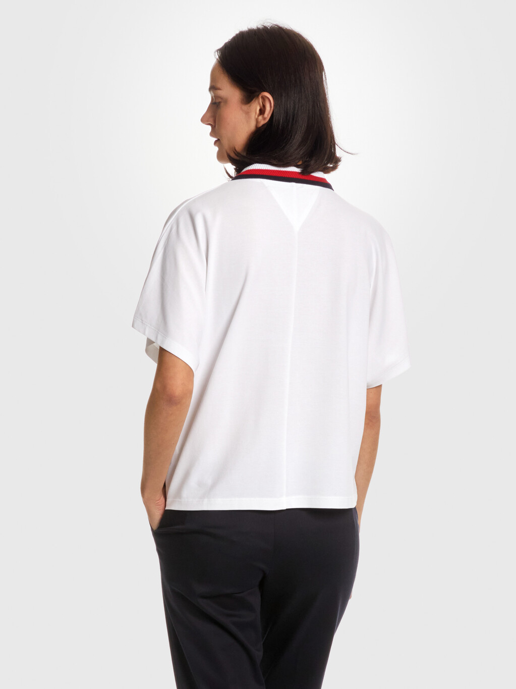 Relaxed Global Stripe Polo, Th Optic White, hi-res